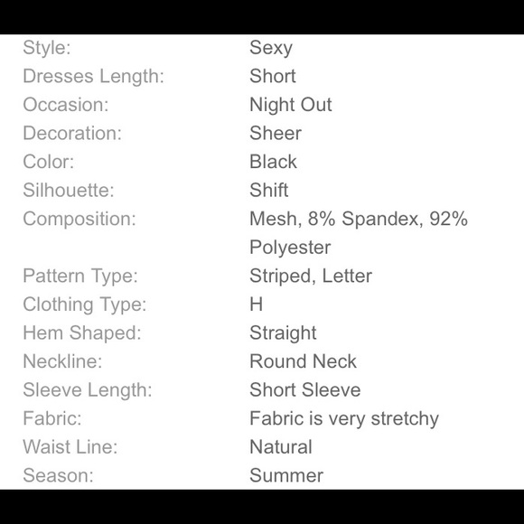 Striped Neck Letter Mesh Dress...Sz: Small...Black - Picture 6 of 6